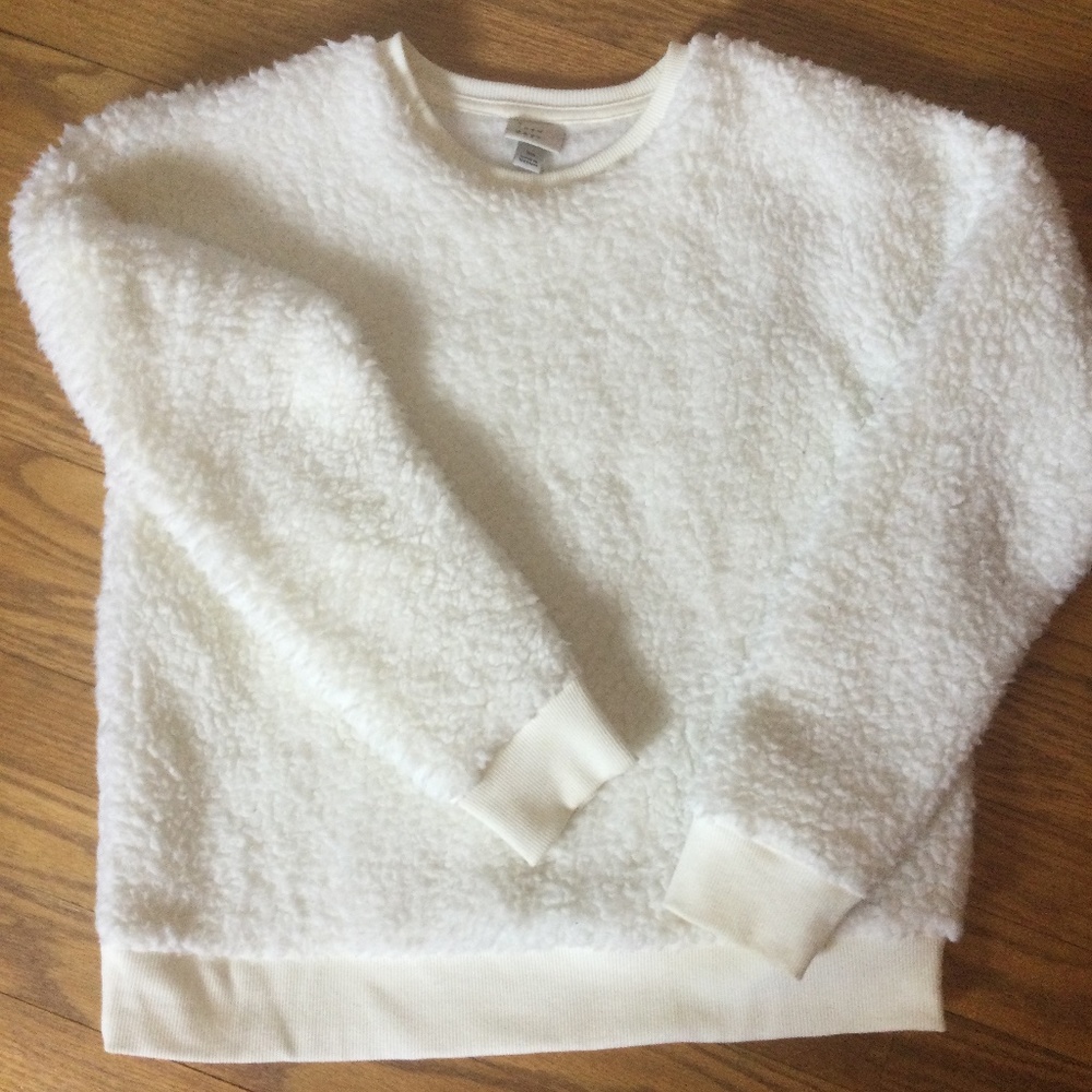 A NEW DAY FAUX SHERPA IVORY SWEATER
